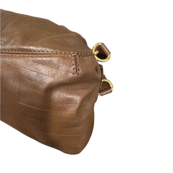 Auth Givenchy Brown Embossed Leather Small Shoulder Bag Hobo - Picture 12 of 16